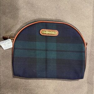 Polo by Ralph Lauren Navy and Green Plaid Cosmestic Bag